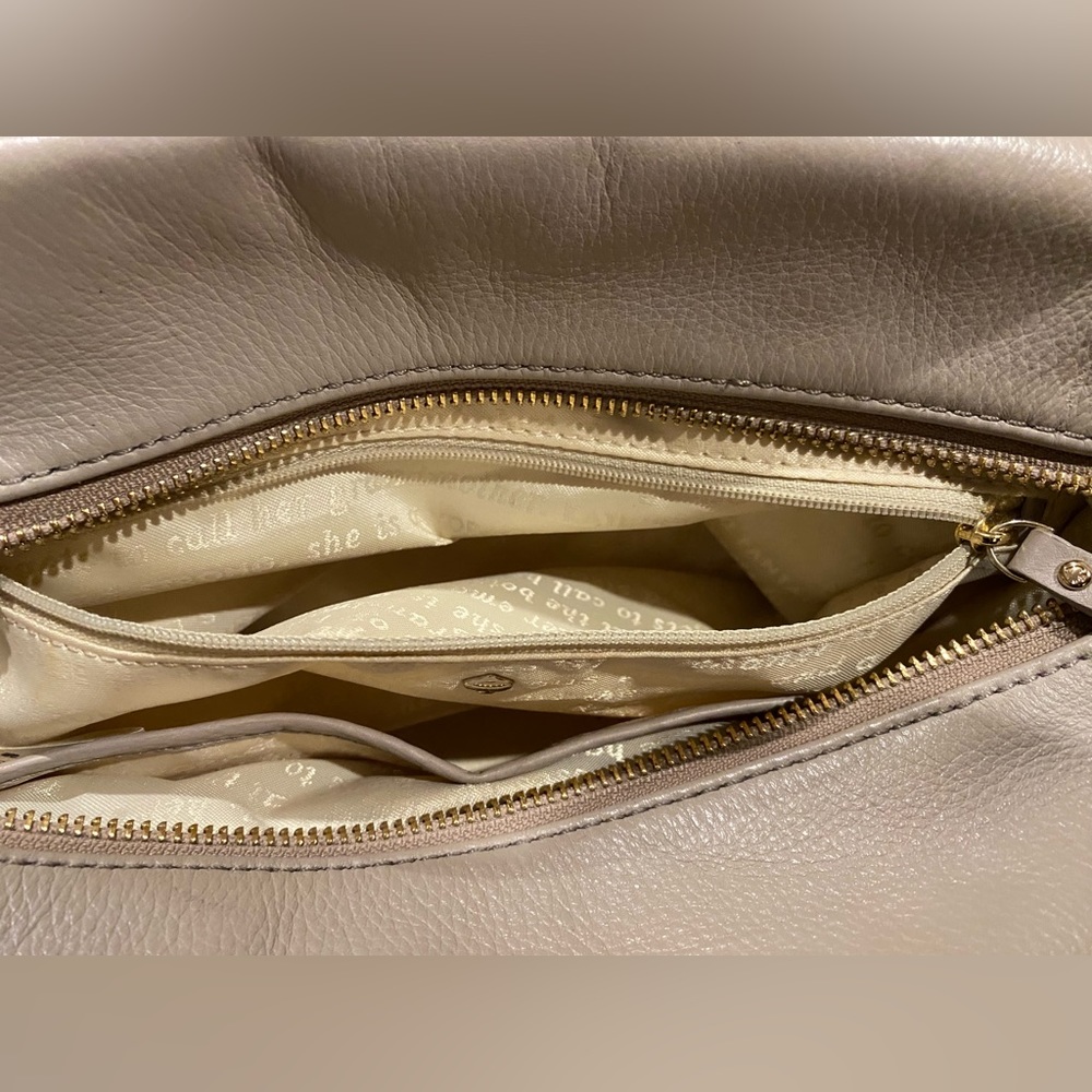 Kate Spade Ashton Renny Drive Clocktower Beige Leather Handbag - Picture 7 of 14